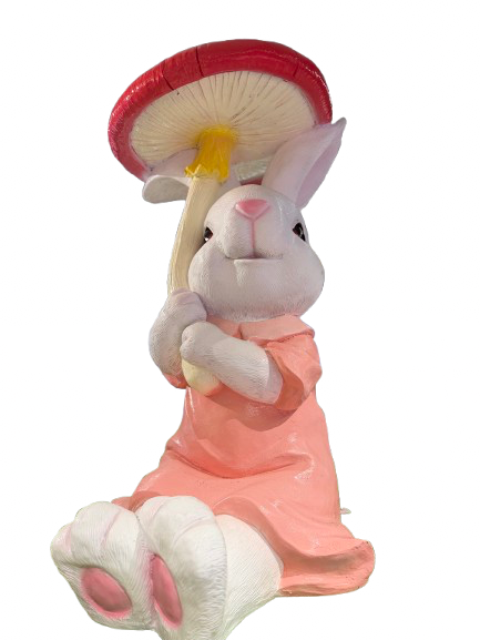 Lapin Blanc sous champignon