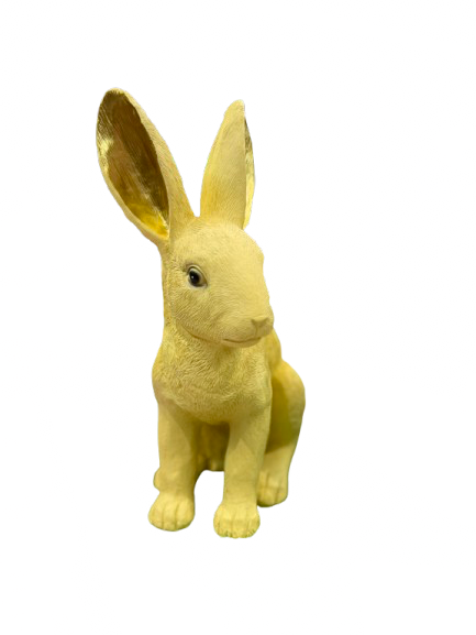 Lapin floqué 41cm Jaune