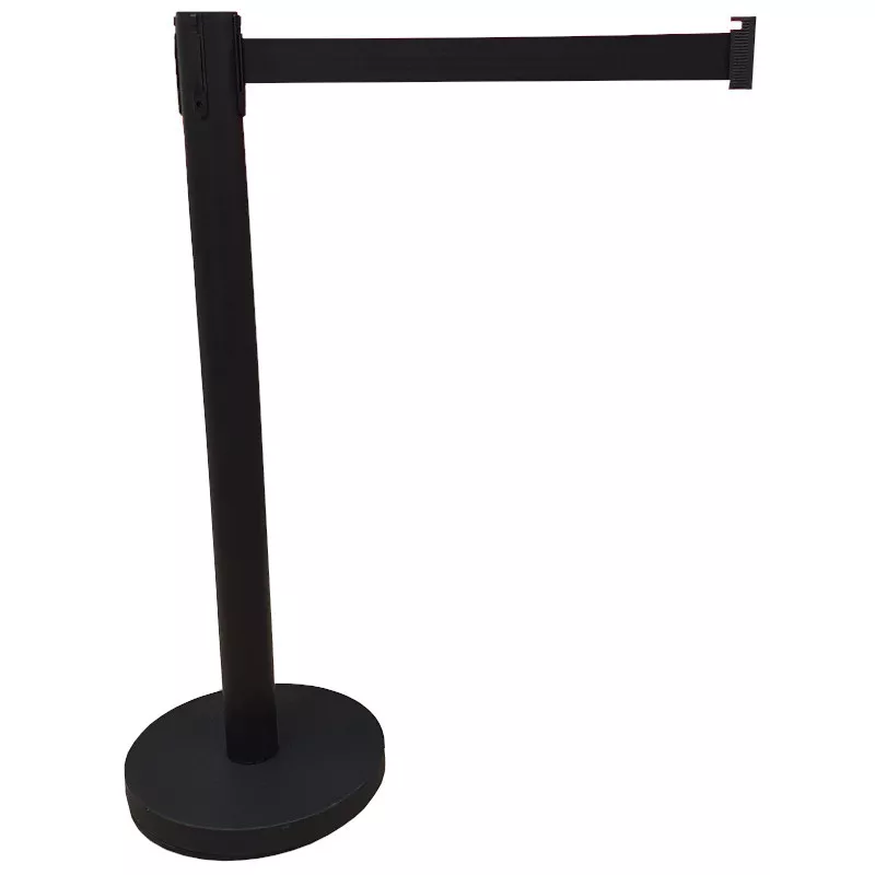 Potelet à sangle et enrouleur Noir