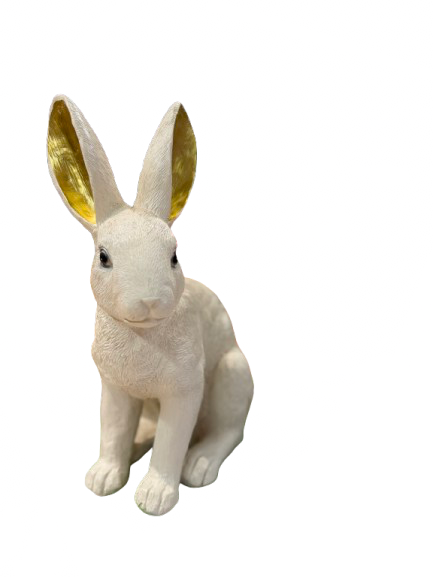 Lapin floqué 41cm Blanc