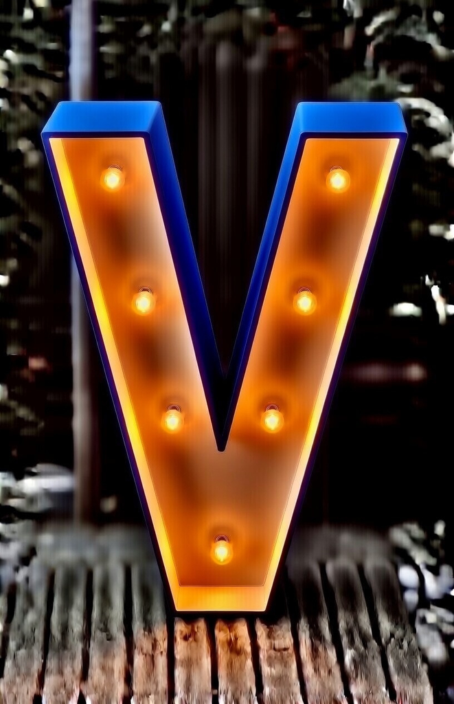 Lettre ' V ' lumineuse