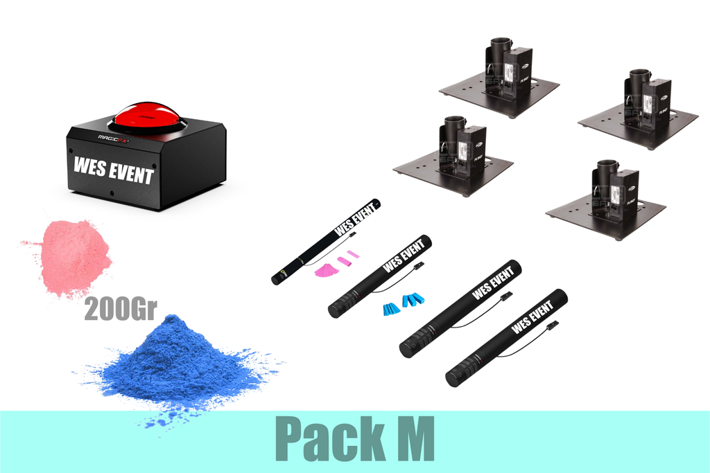 Pack buzzer avec confettis + poudre M (Rose)