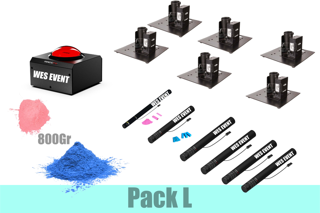 Pack buzzer avec confettis + poudre L (Rose)