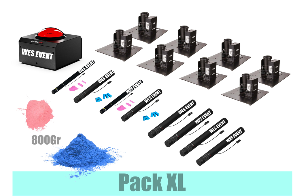 Pack buzzer avec confettis + poudre XL (Rose)