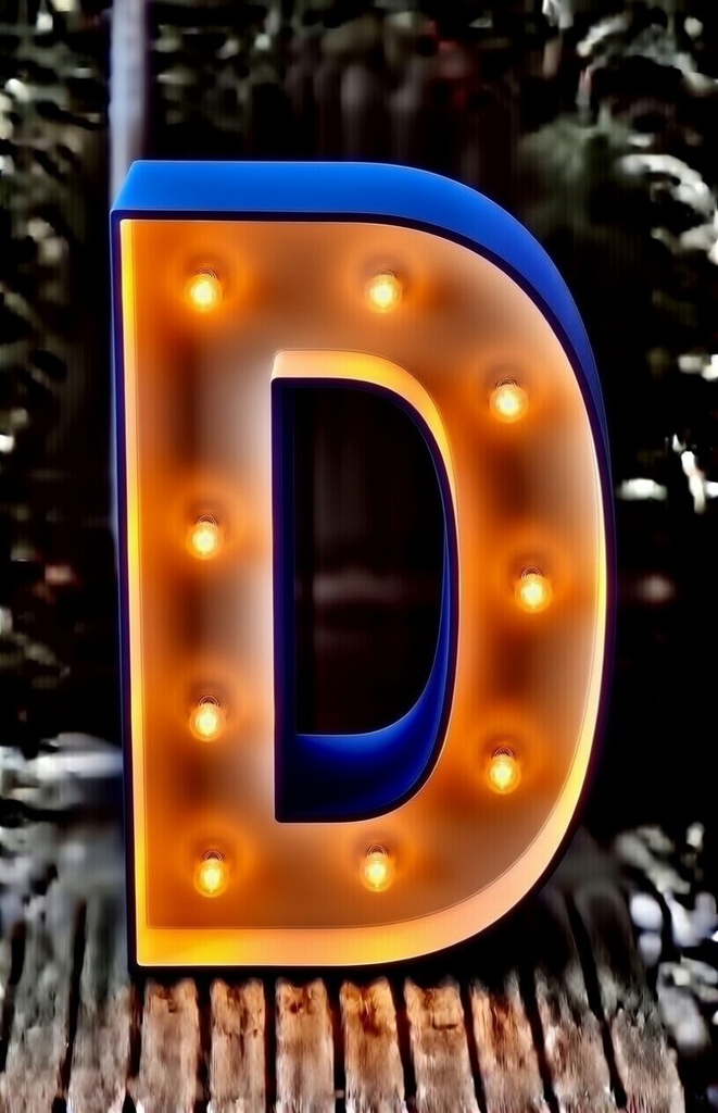 Lettre ' D ' lumineuse