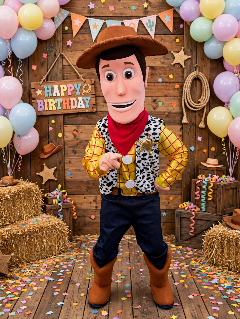 Préstation mascotte Woody ( Toys story ) (30 min ( anniversaire ))