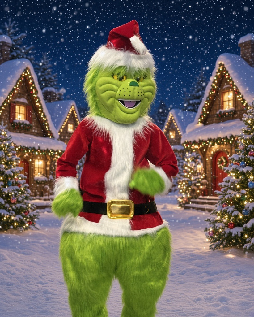 Préstation mascotte Le Grinch (30 min ( anniversaire ))