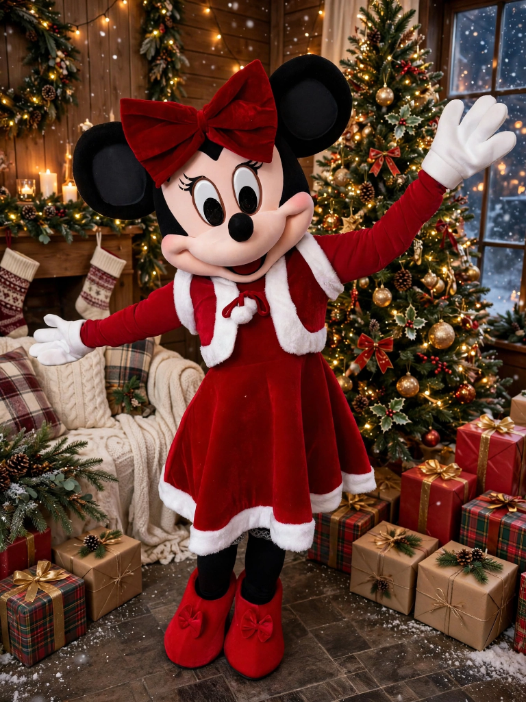 Préstation mascotte Minnie Noel (30 min ( anniversaire ))