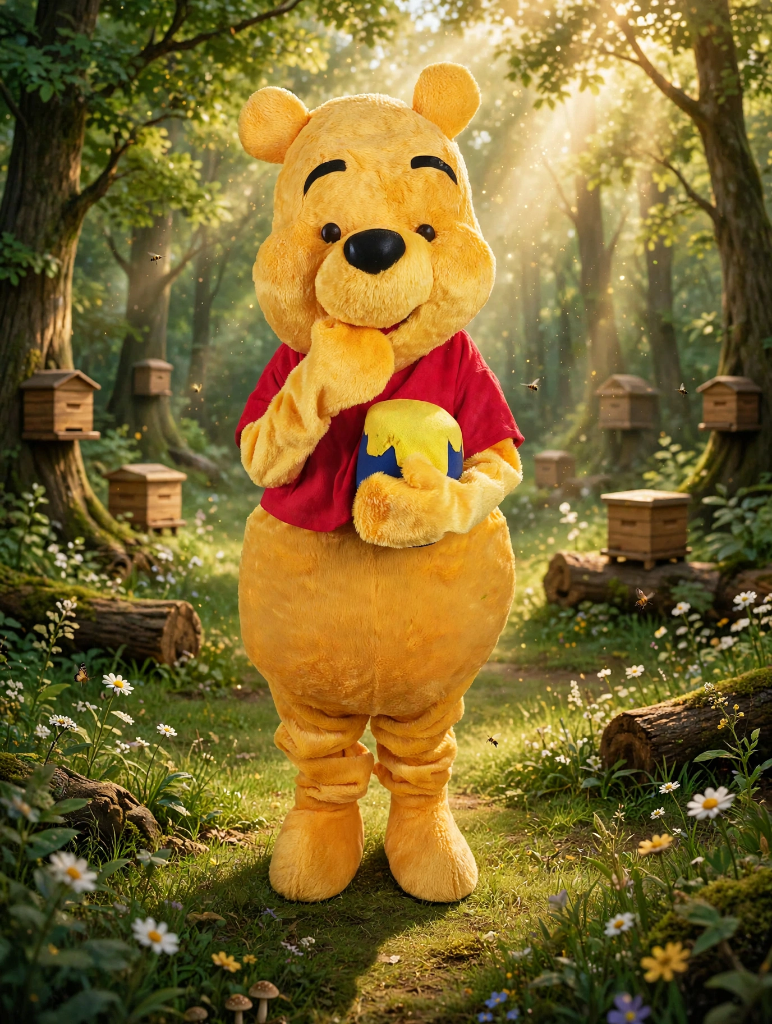 Préstation mascotte Winnie l’ourson (30 min ( anniversaire ))