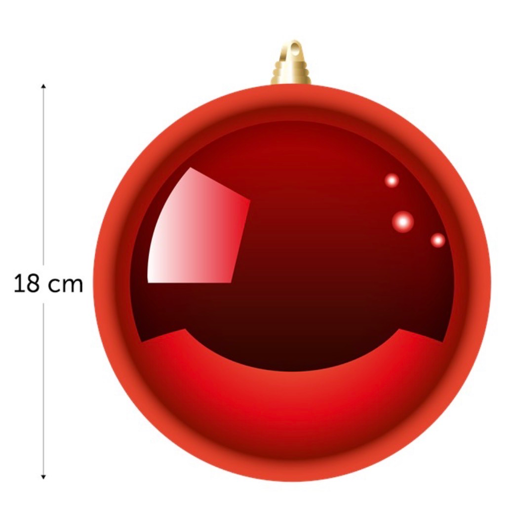 Christmas balls 18 cm rouge Brillant
