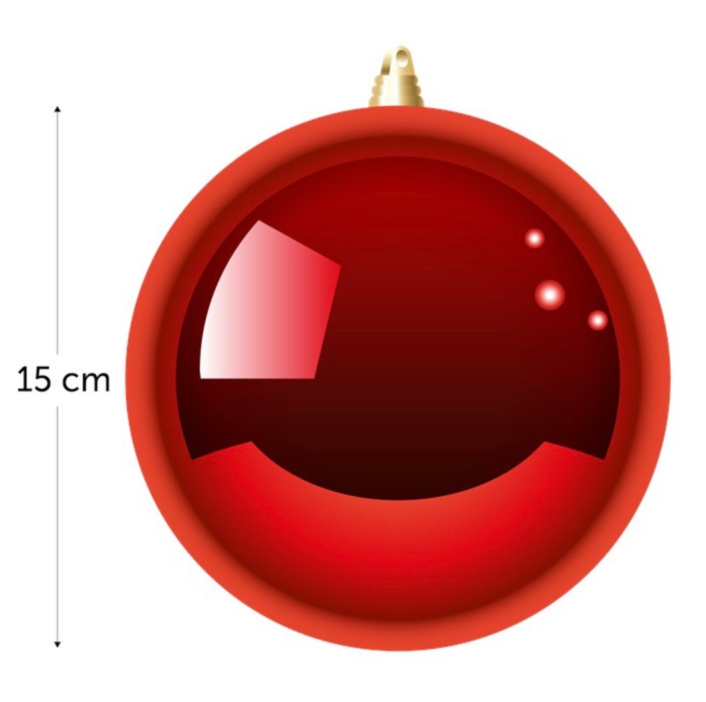 Christmas balls 15 cm rouge Brillant