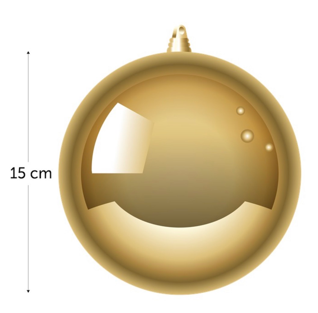 Christmas balls 15 cm gold  Brillant
