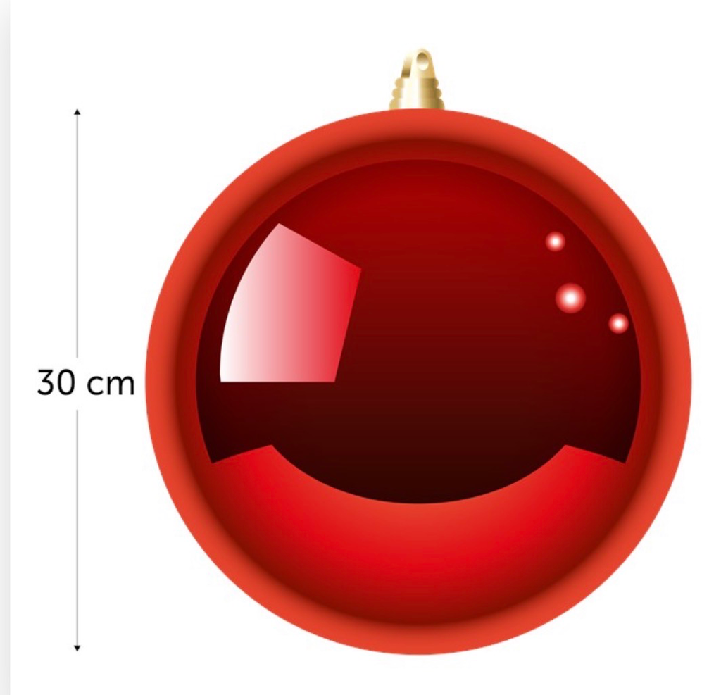 Christmas balls 30 cm rouge  Brillant
