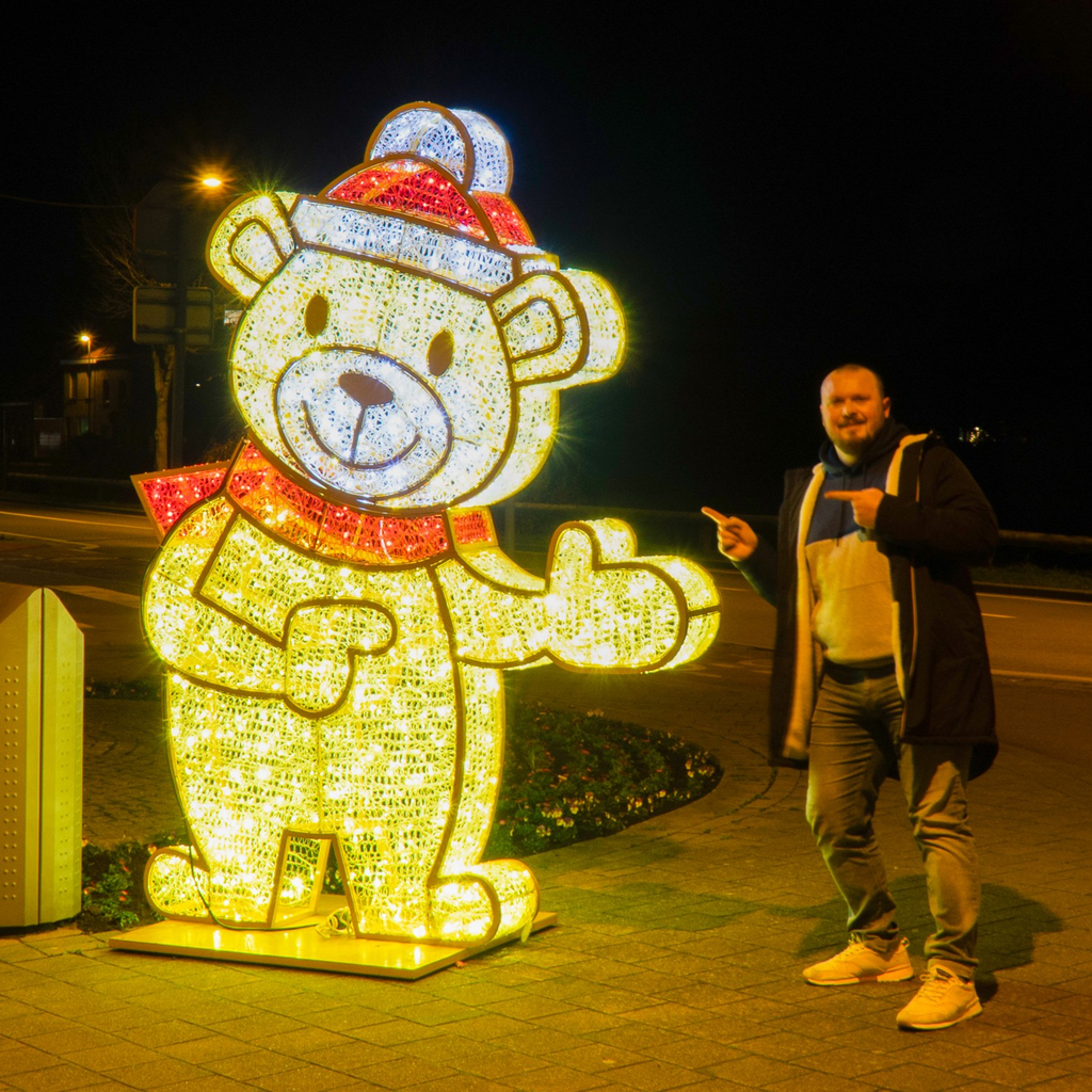 Ourson illuminé " Kilkenny " – leds blanc, blanc chaud et rouge