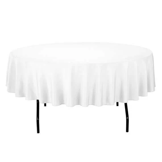 NAPPE UNIE RONDE BLANCHE 240 CM