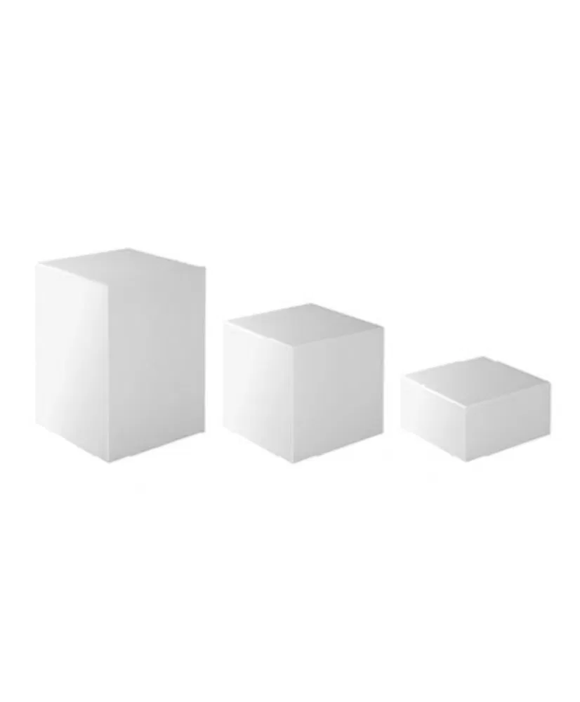 Support buffet cube acrylique Blanc 3 pcs