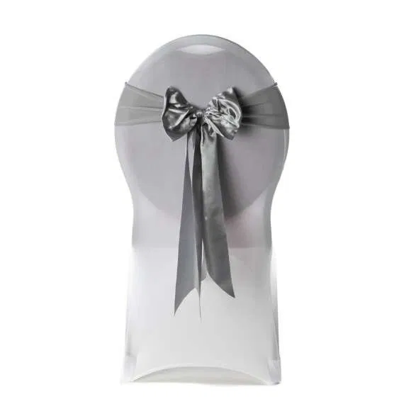 Noeud de chaise satin argente