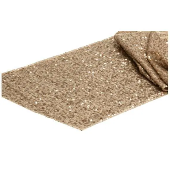 CHEMIN DE TABLE SEQUIN CHAMPAGNE