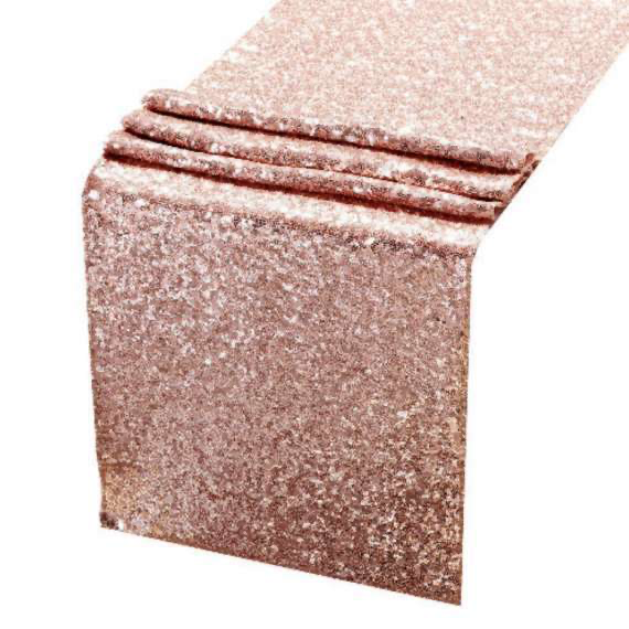 CHEMIN DE TABLE SEQUIN Rose gold