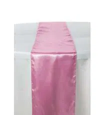 CHEMIN DE TABLE Rose PALE SATIN