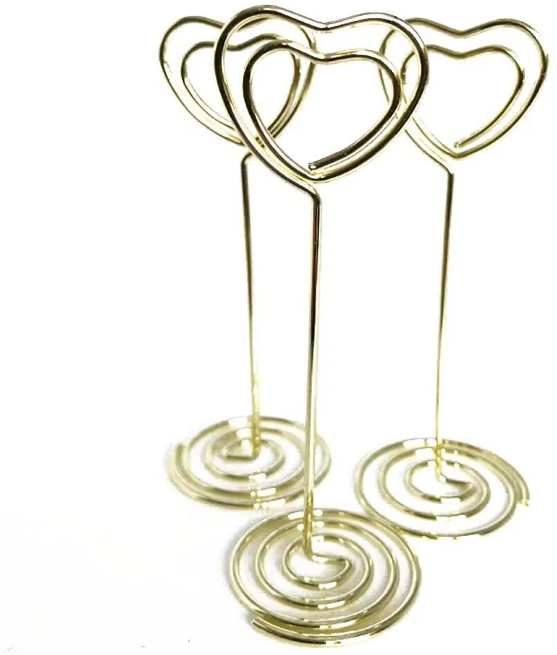 supports de numéro de table en forme de cœur