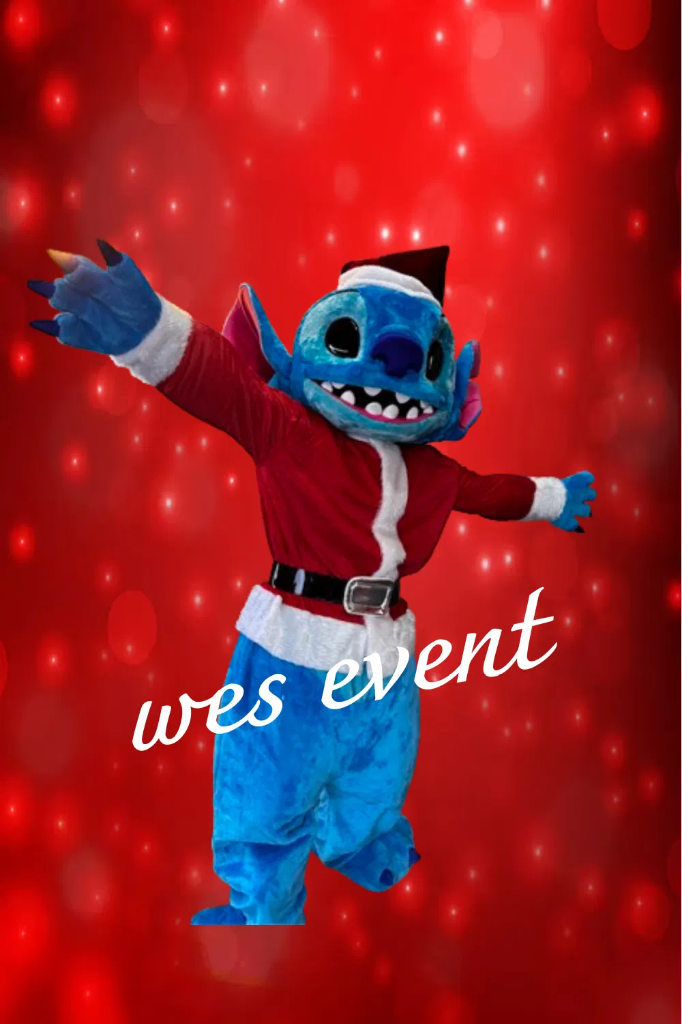 Prestation mascotte Stitch Noel  30 min