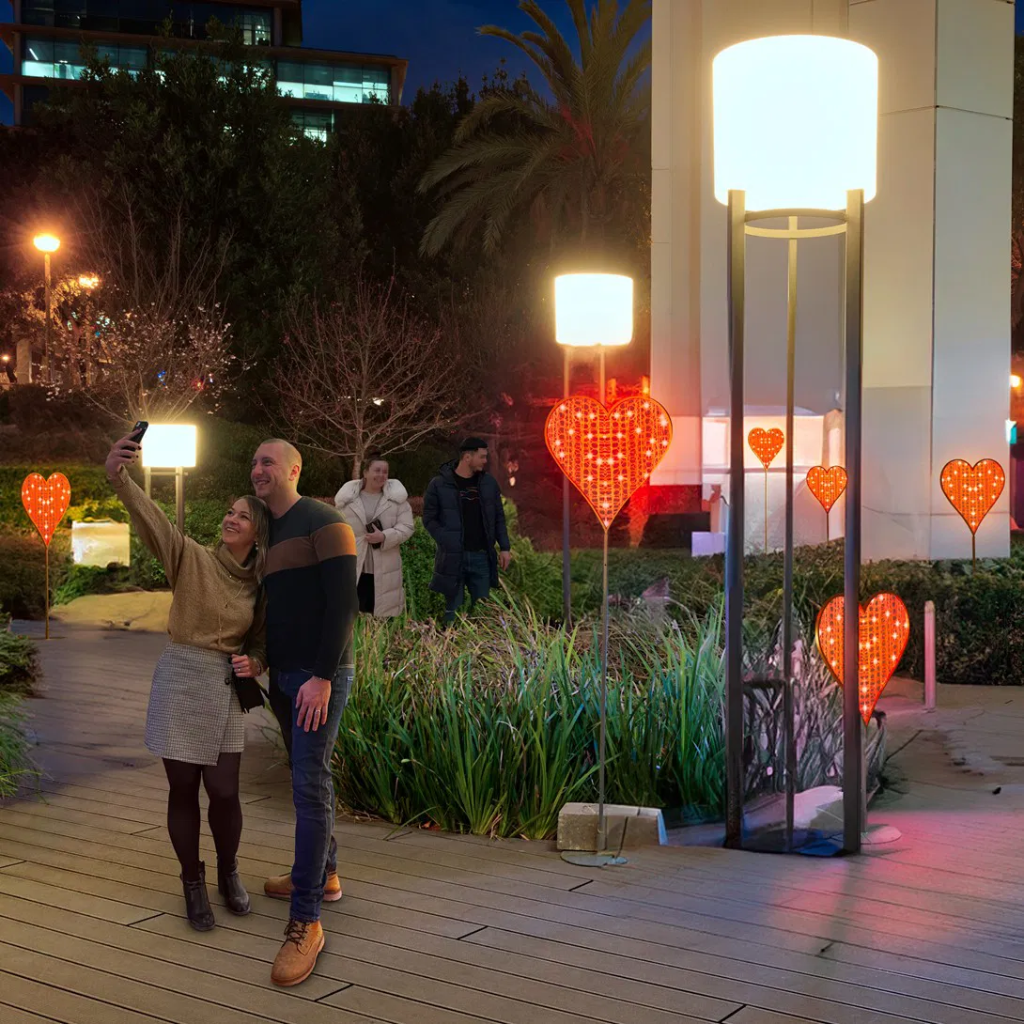 Set de 3 coeurs illuminés "Sedona" - leds blanc chaud