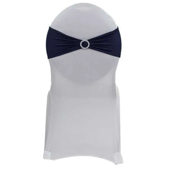 Noeud de chaise Bleu Marine avec strass