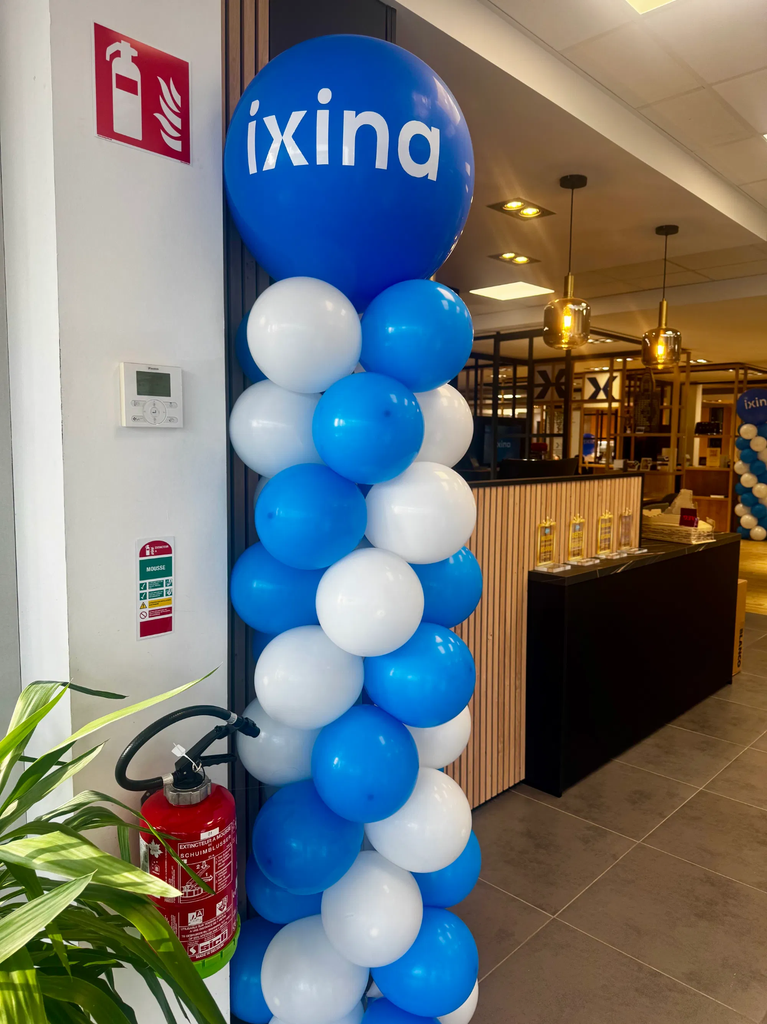 Colonne de ballons avec ballon supérieur personnalisée (rouge, rouge, Rouge)